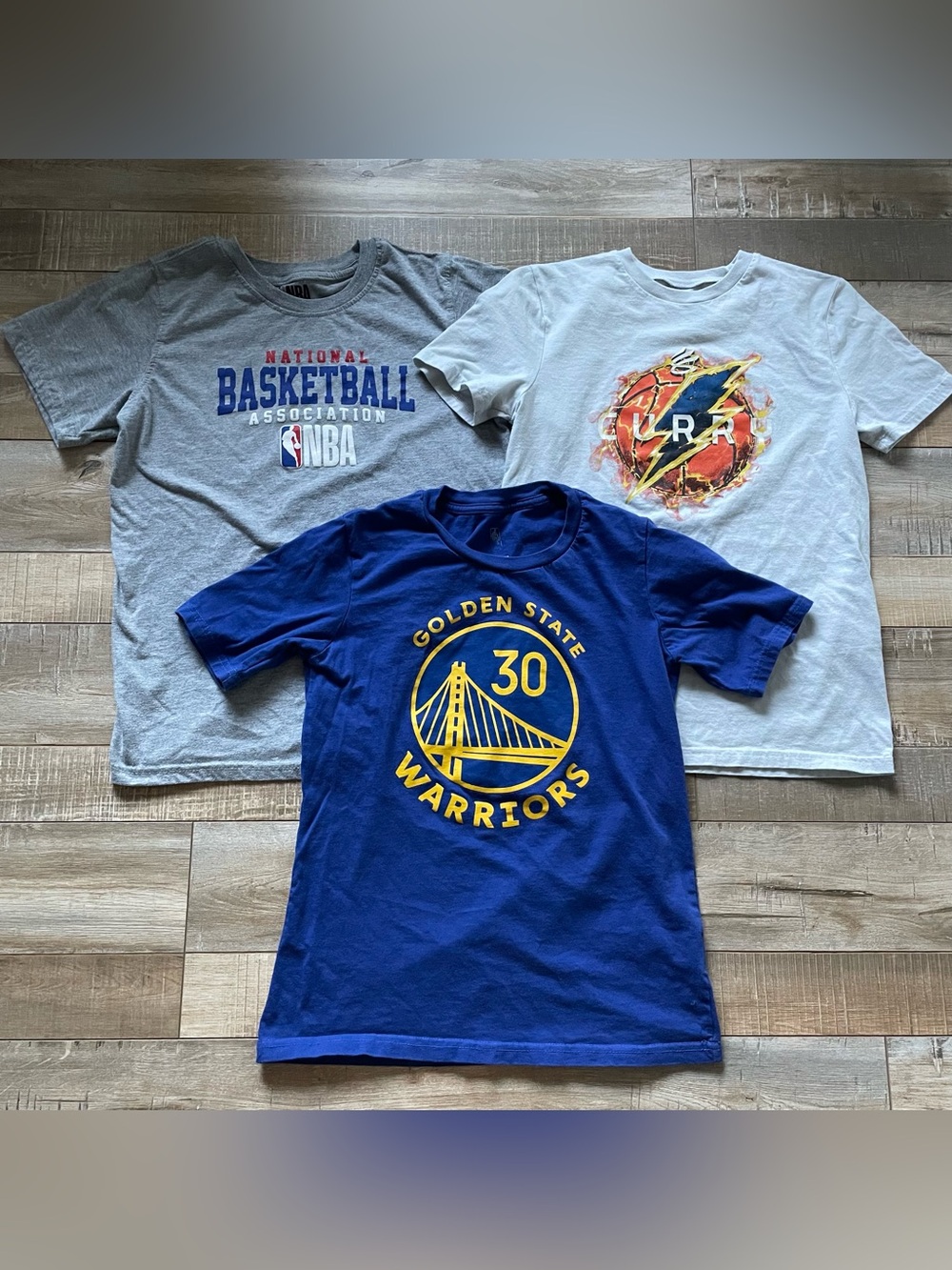 Boys NBA T-Shirt Lot Youth M 10-12 Warriors Curry Under Armour Basketball 3Pc
